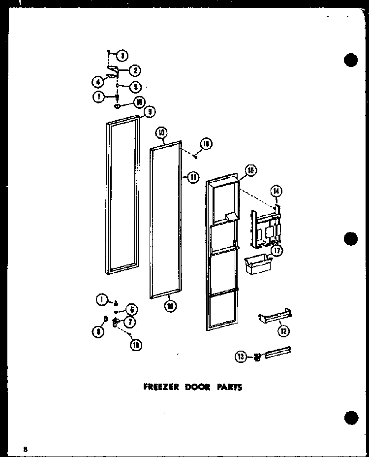 Section 10 Diagram and Parts List for SRI-22E-P74100-11W  Amana Refrigerator