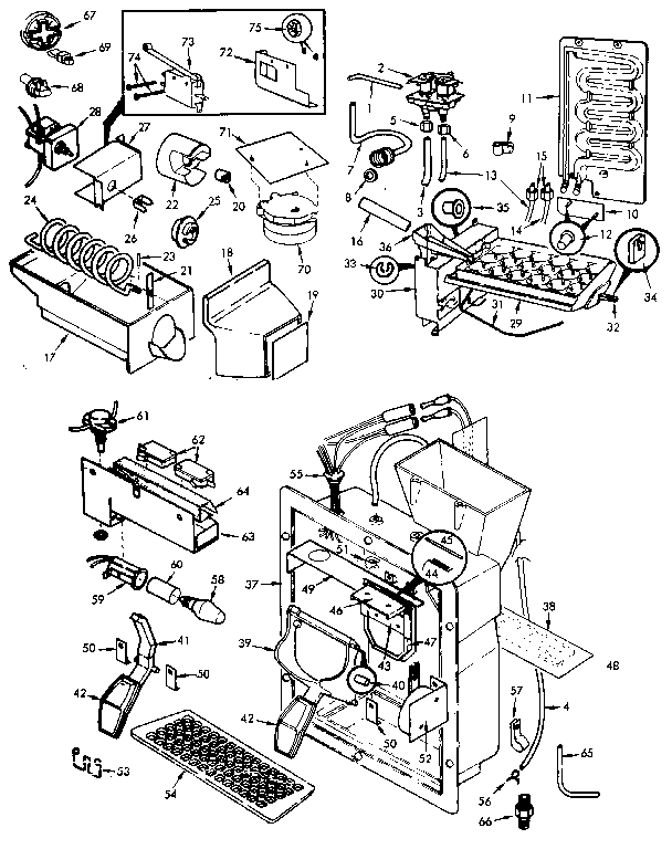 Ice Maker Section Diagram and Parts List for JRTD225LB M9C76A Jenn-Air Refrigerator