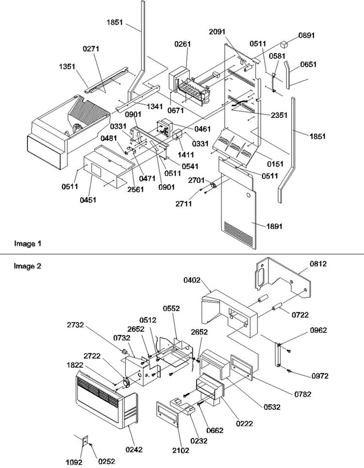 Ice Maker/control Assy Diagram and Parts List for SRDE522VE-P1320304WE  Amana Refrigerator