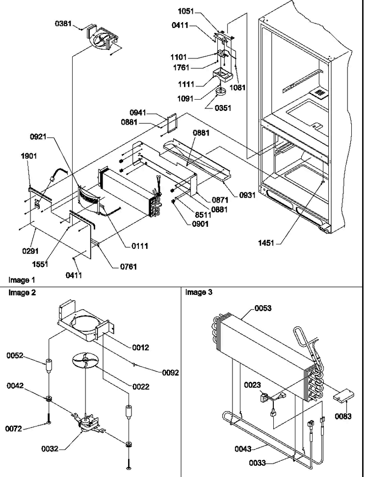 Evaporator & Freezer Control Assembly Diagram and Parts List for BC21VL-P1321506WL  Amana Refrigerator