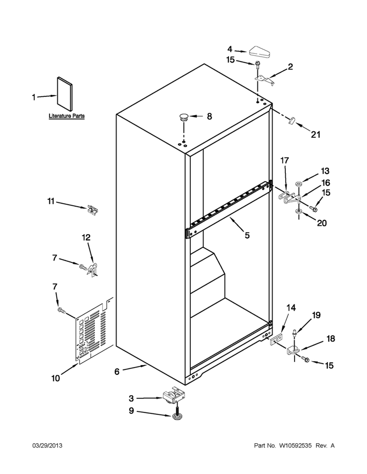 Cabinet Parts Diagram and Parts List for A8RXNGFBS01  Amana Refrigerator