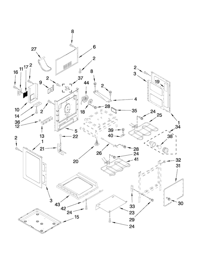Chassis Parts Diagram and Parts List for MER8770WQ0  Maytag Range