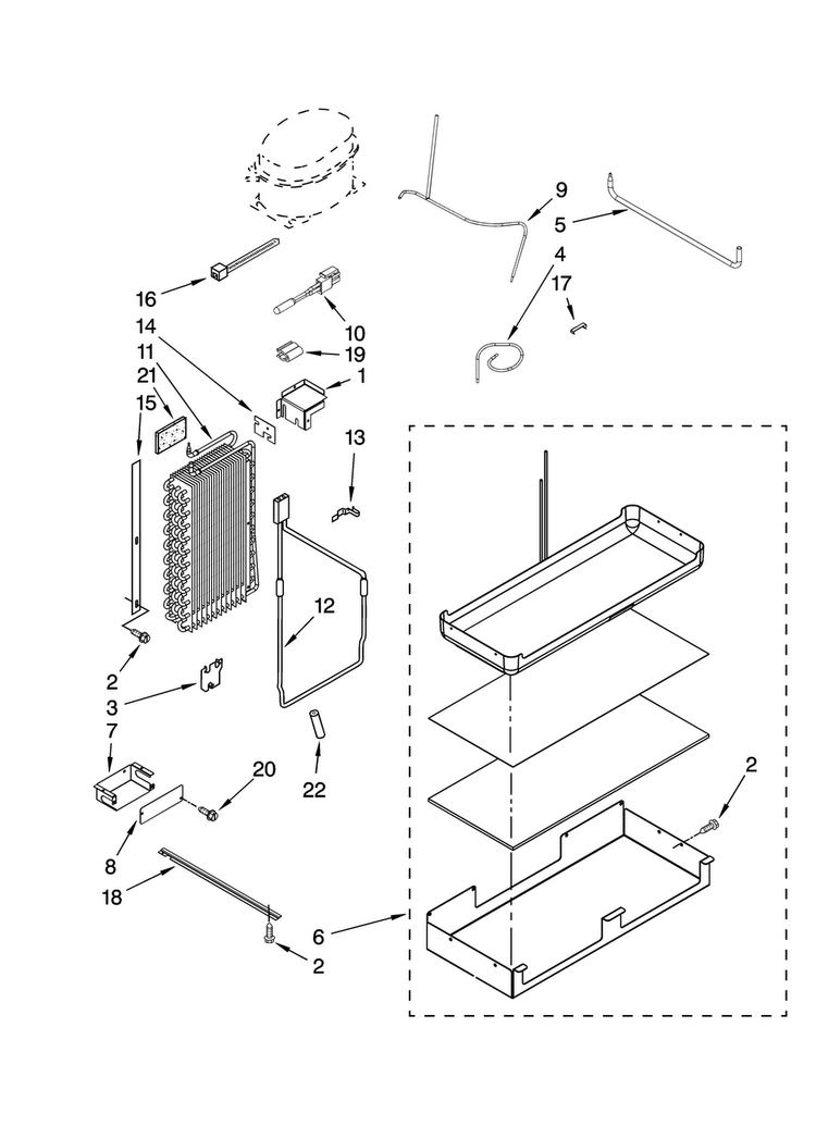 Lower Unit And Tube Parts Diagram and Parts List for JS42SEDUDB01  Jenn-Air Refrigerator