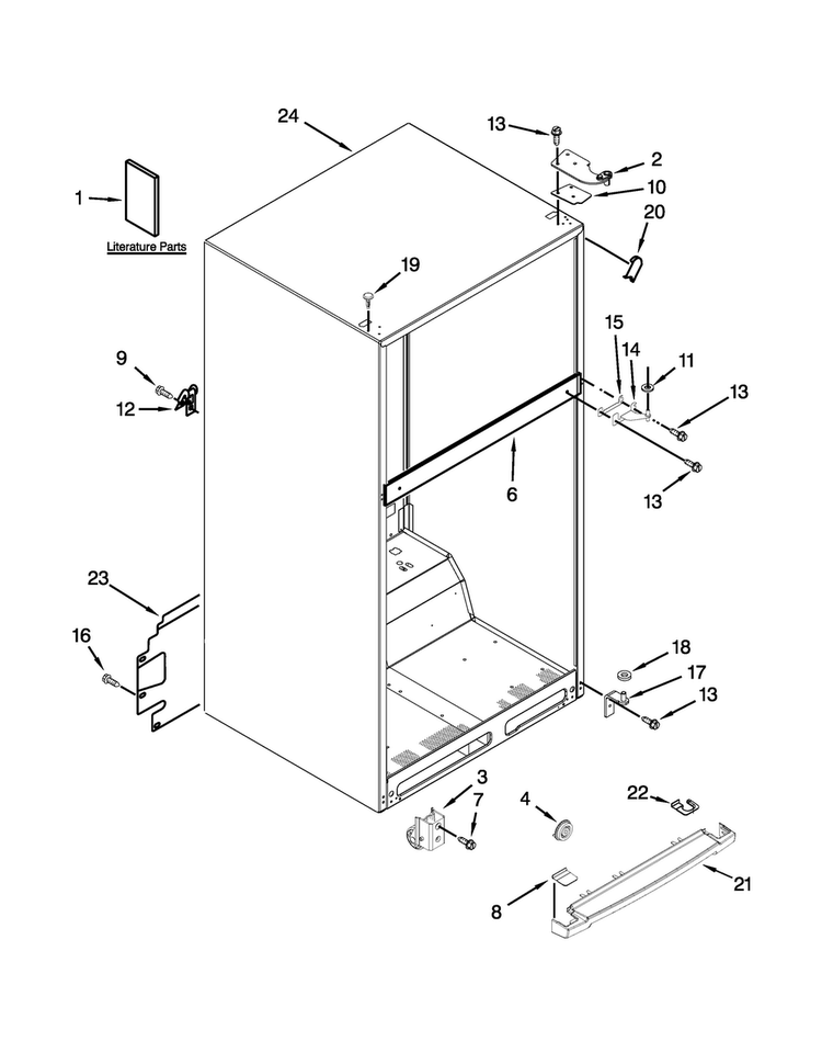 Cabinet Parts Diagram and Parts List for M9RXDGFYW11  Maytag Refrigerator
