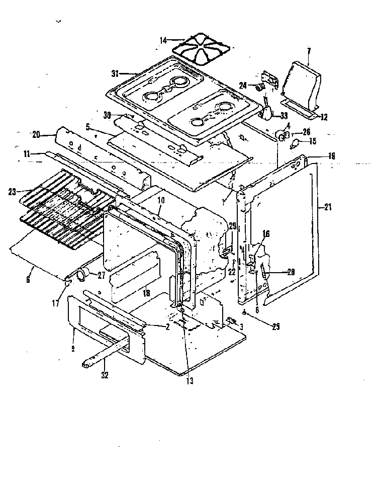 Body Diagram and Parts List for 22FA-6CKLXV8  Magic Chef Microwave Oven Combo