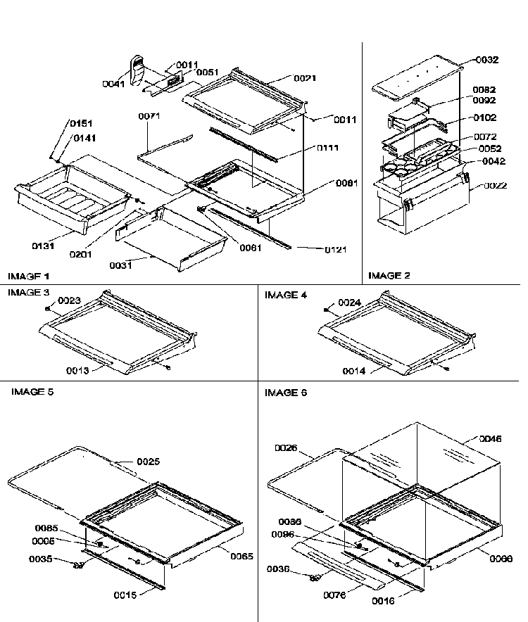 Shelves, Deli, And Crisper Assemblies Diagram and Parts List for SRDE27S3W-P1190602WW  Amana Refrigerator