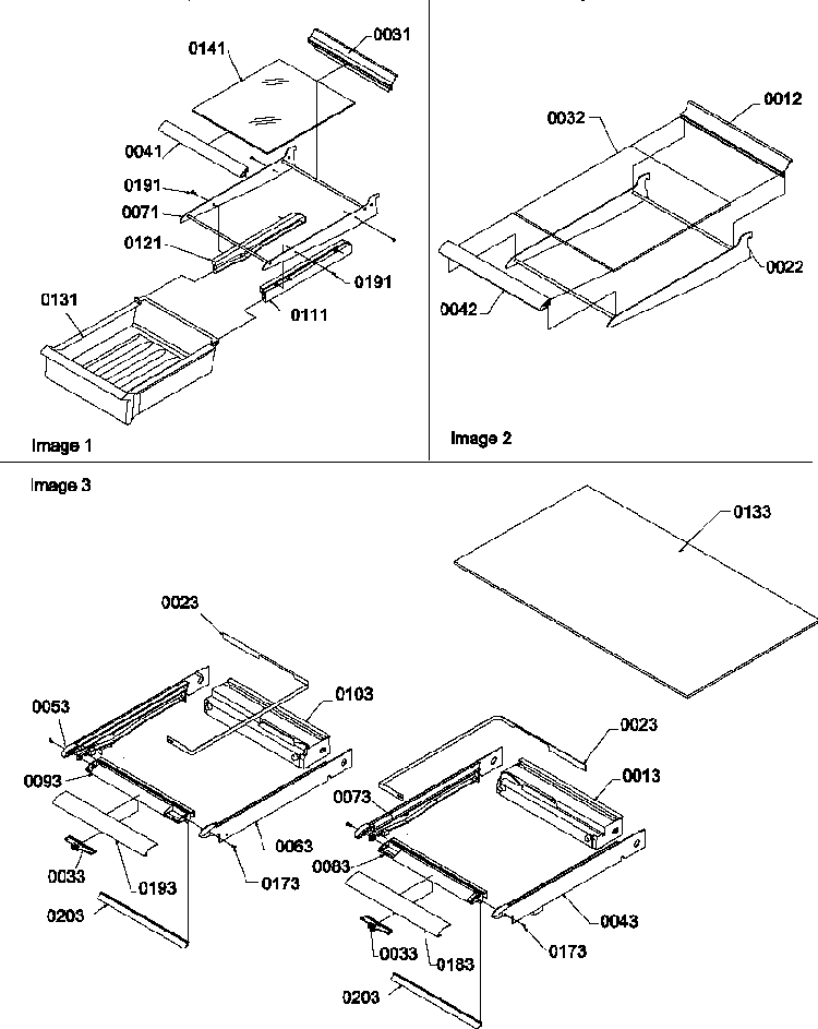 Shelving Assemblies Diagram and Parts List for TG18V1W-P1194606WW  Amana Refrigerator