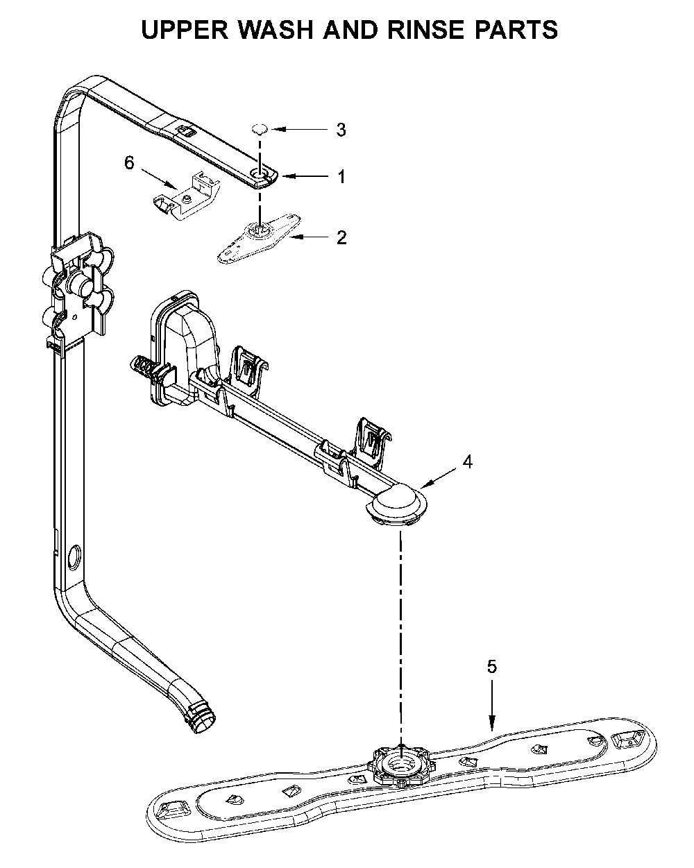 Upper wash and rinse parts Diagram and Parts List for MDB4949SHZ1  Maytag Dishwasher