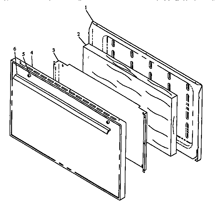 Oven Door Assembly Diagram and Parts List for RLN347UL P1142959NL Caloric Range