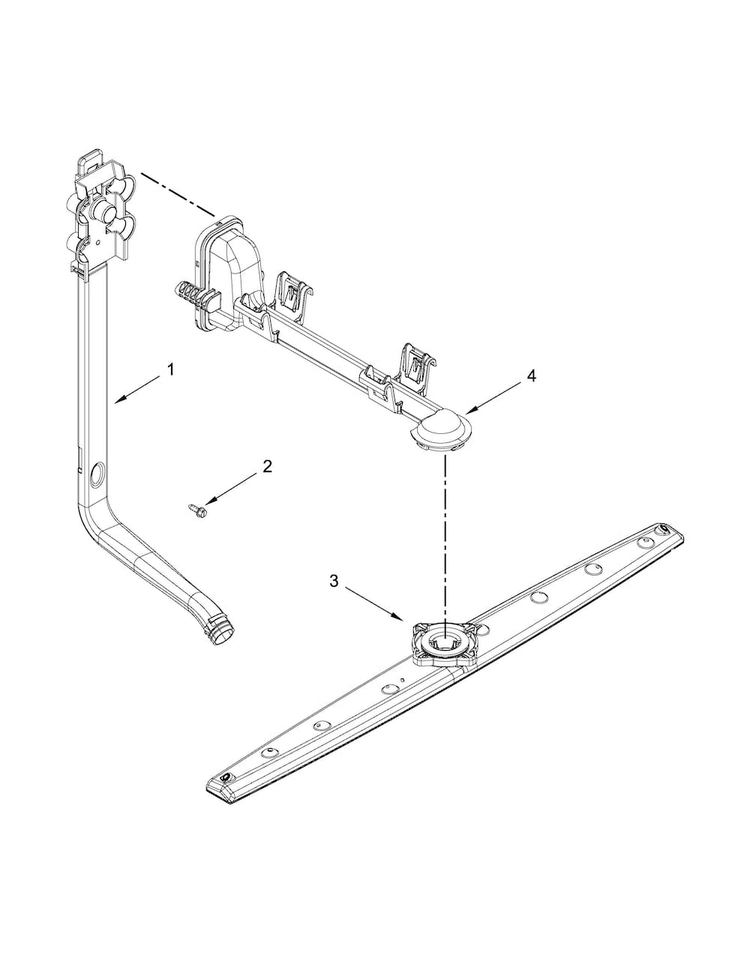 Upper Wash And Rinse Parts Diagram and Parts List for ADB1100AWW4  Amana Dishwasher