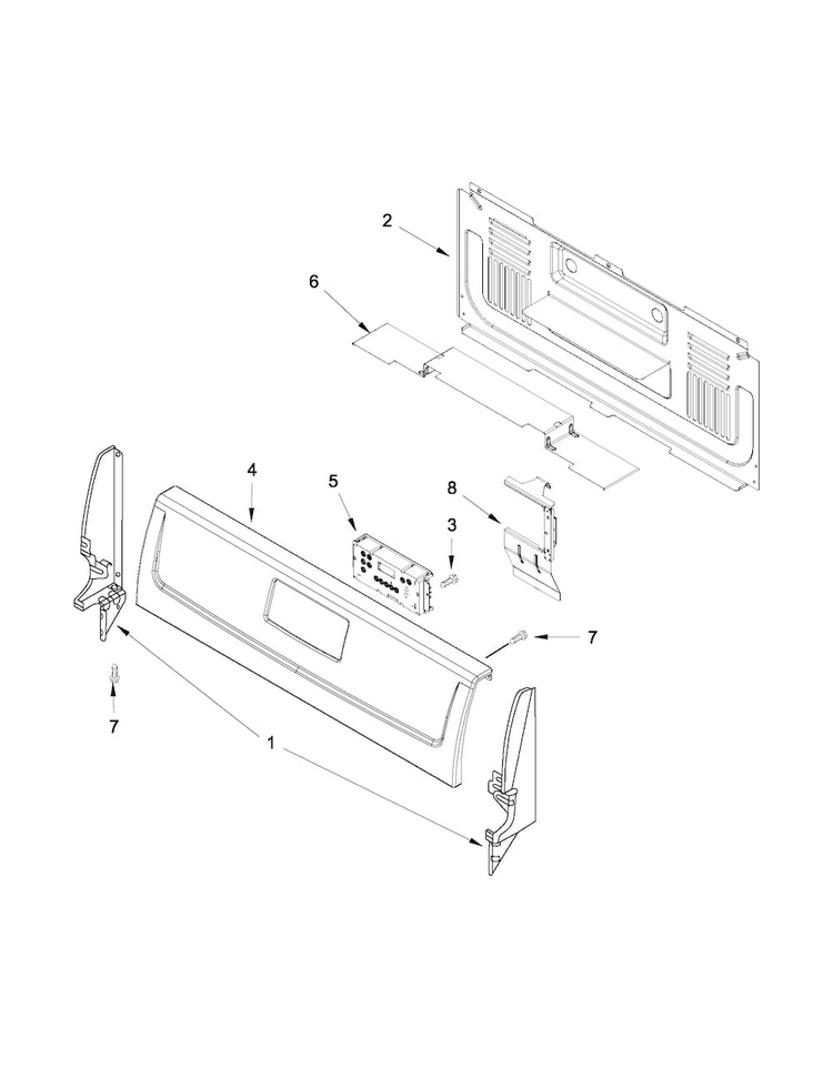 Backguard Parts Diagram and Parts List for AGR4433XDB2  Amana Range