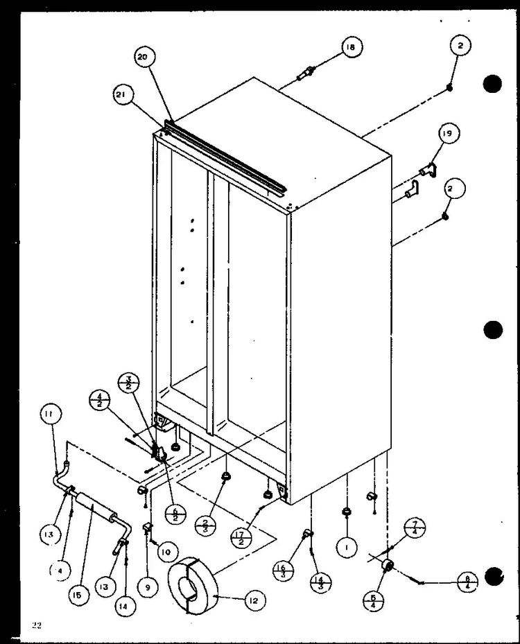 Drain And Rollers Diagram and Parts List for SBD20H-P7836031W  Amana Refrigerator