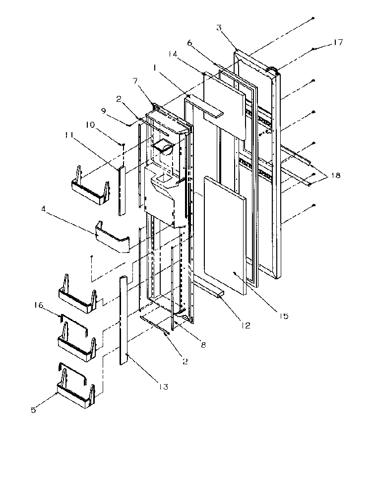 Freezer Door Diagram and Parts List for SBD20S4L-P1190001WL  Amana Refrigerator