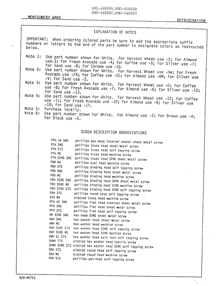 Refrigeration Diagram and Parts List for 44668C  Admiral Freezer