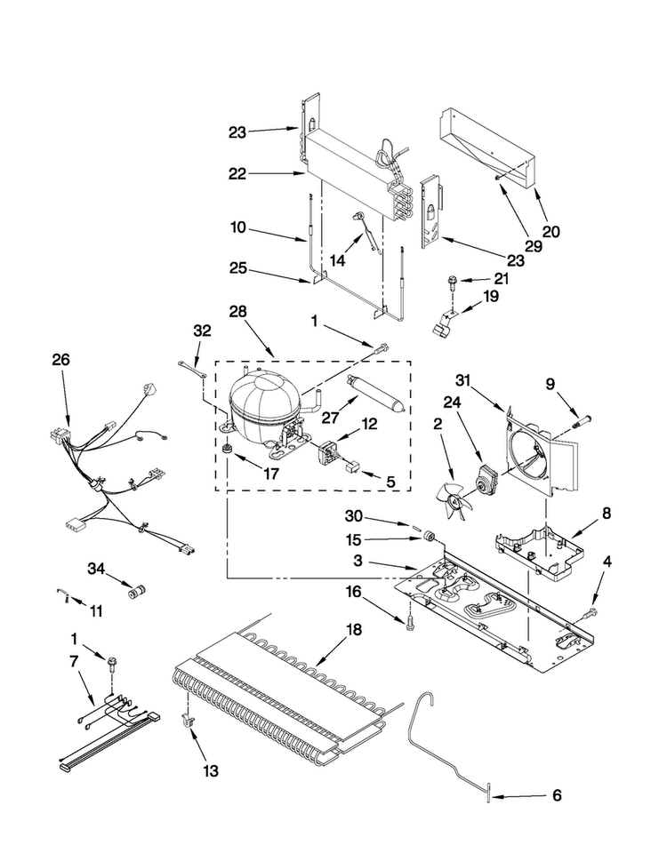 Unit Parts Diagram and Parts List for JFI2089WTS6  Jenn-Air Refrigerator