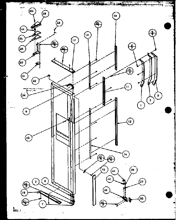 Freezer Door Diagram and Parts List for 35541W-P1121709WW  Amana Refrigerator