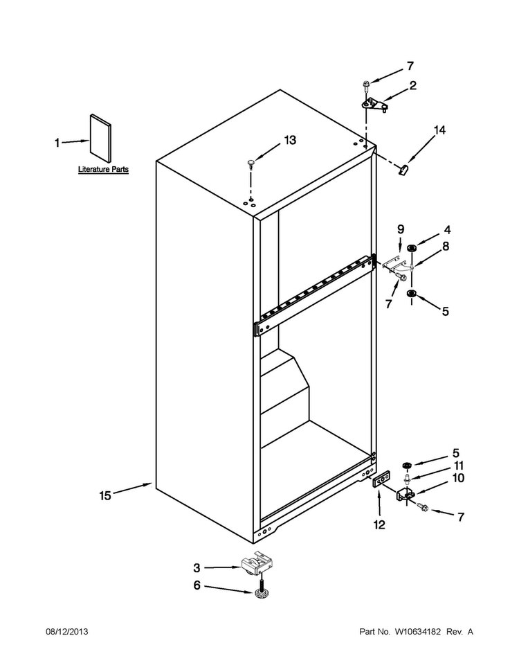 Cabinet Parts Diagram and Parts List for A8TCNWFAB02  Amana Refrigerator