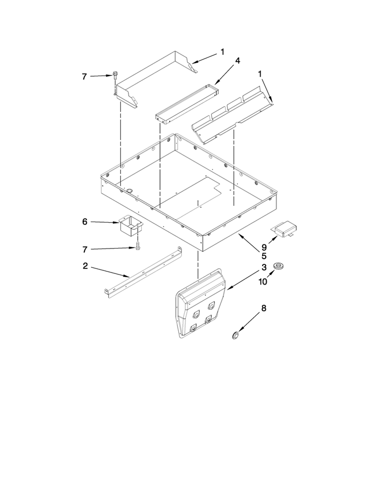 Burner Box Assembly Diagram and Parts List for JED4430WR00  Jenn-Air Cooktop
