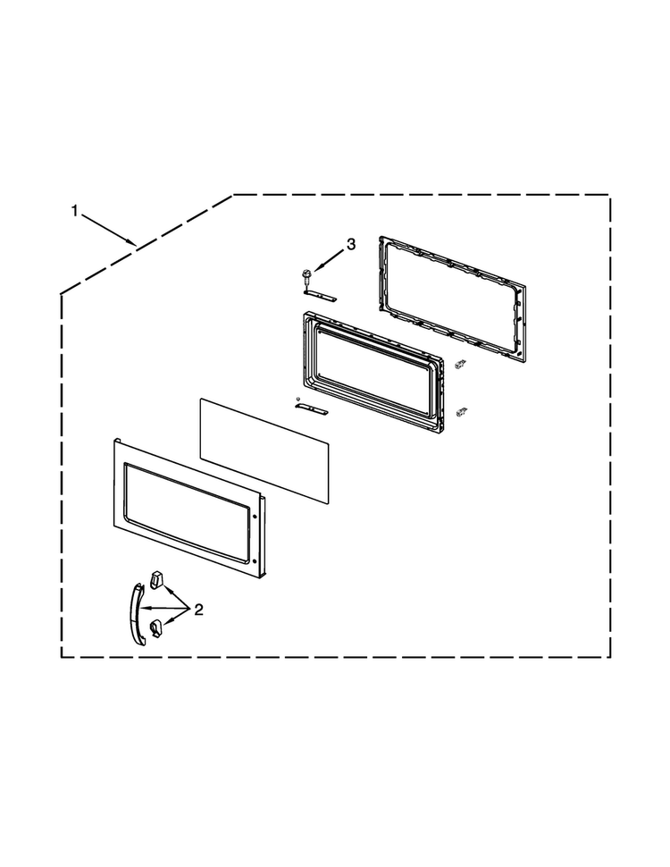 Door Parts Diagram and Parts List for MMV6180WS2  Maytag Microwave