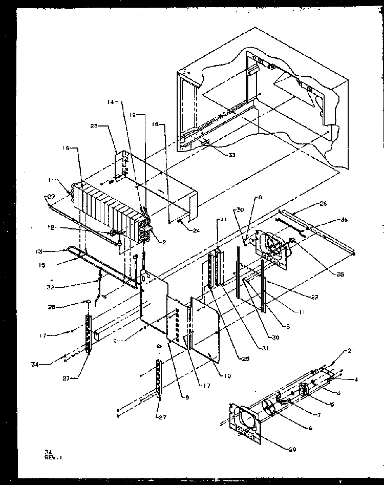 Evaporator Diagram and Parts List for TS18RBW-P1158407WW  Amana Refrigerator