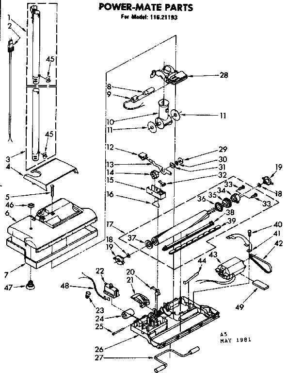 Powermate Parts Diagram and Parts List for 11621193  Kenmore Filters & Accessories