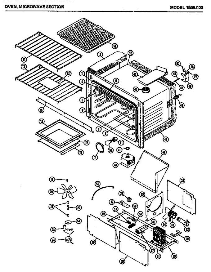 04 - Oven Diagram and Parts List for 1995000  Litton Microwave Oven Combo