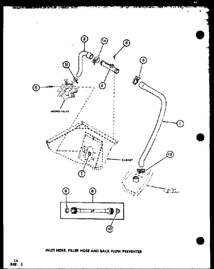 Section 9 Diagram and Parts List for LWD250 P7762107W Amana Washer