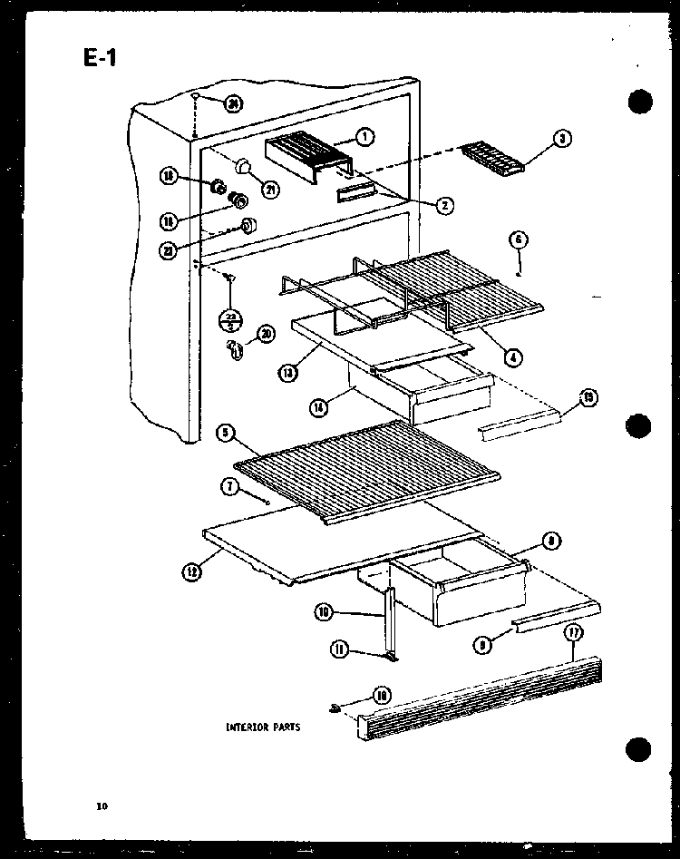 Interior Parts Diagram and Parts List for TM14G-G-P75658-8WG  Amana Refrigerator