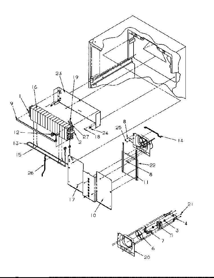 Evaporator Diagram and Parts List for TA18S2W-P1194503WW  Amana Refrigerator