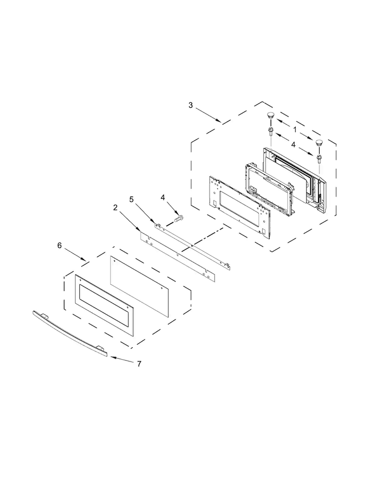 Microwave Door Parts Diagram and Parts List for JMW2427DB01  Jenn-Air Microwave