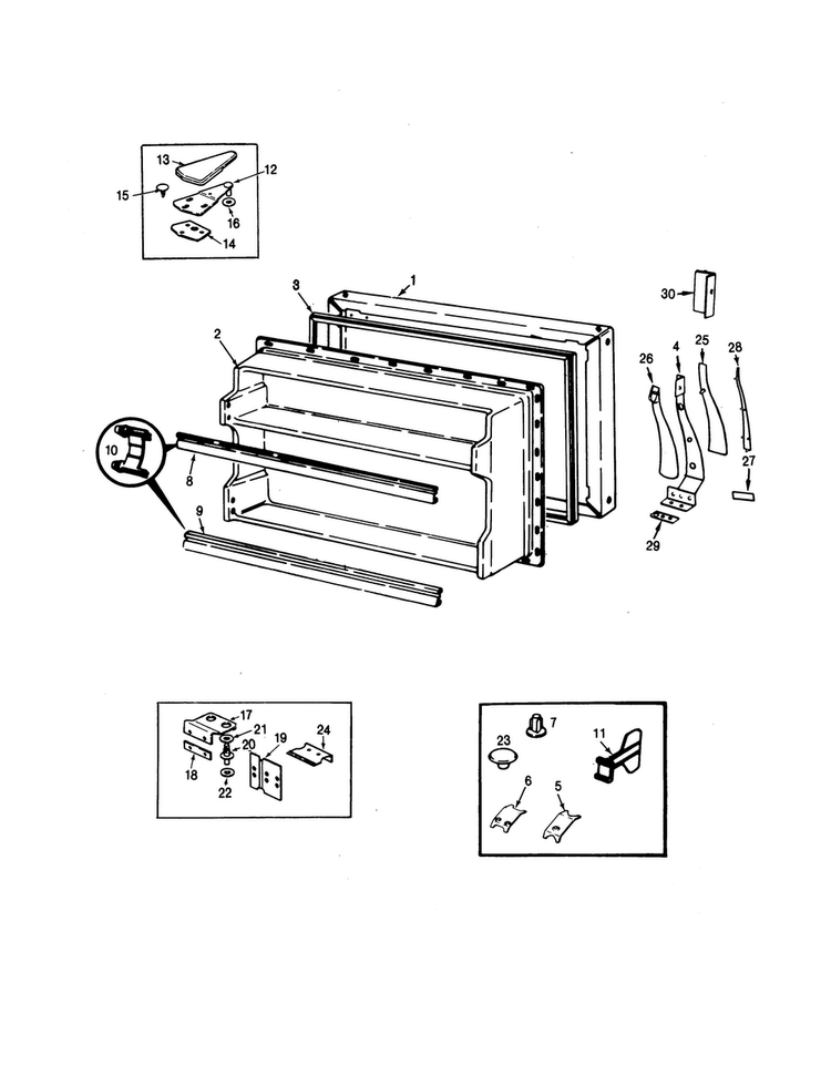 Freezer Door Diagram and Parts List for RB21KN-4AT-CL71A  Magic Chef Refrigerator