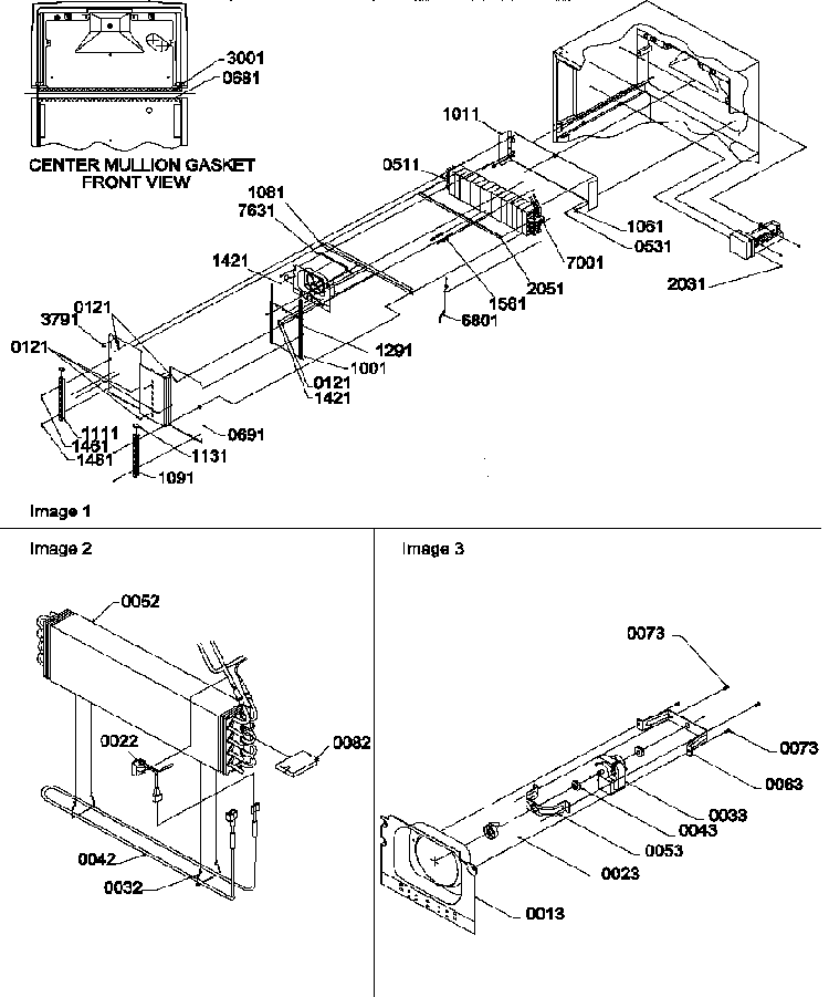 Evap And Fan Motor Assy Diagram and Parts List for TSI25TE-P1308101WE  Amana Refrigerator