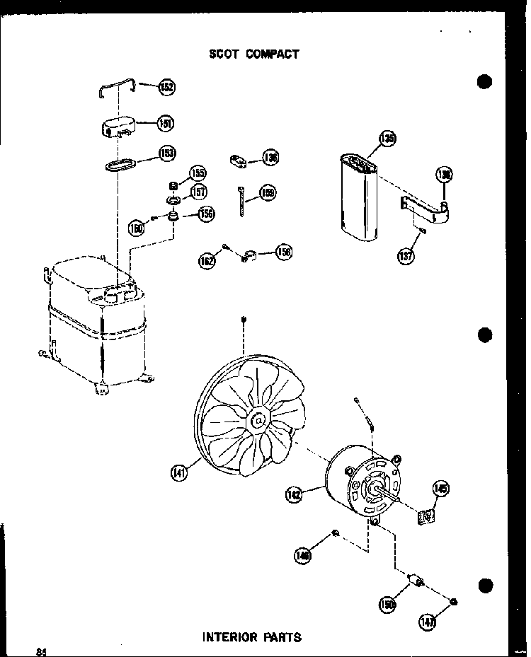 Interior Parts Diagram and Parts List for 10-2NM P54974-2R Amana Air Conditioner