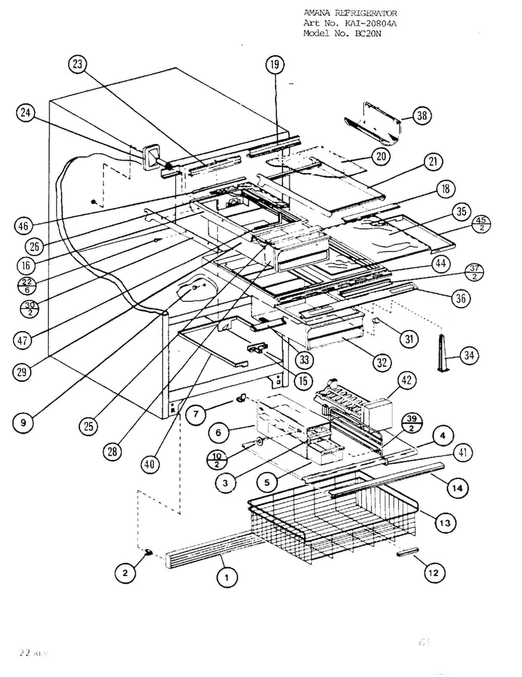 Parts List For Bottom Mount Refrigerator Page 5 Diagram and Parts List for 20804A  Amana Refrigerator