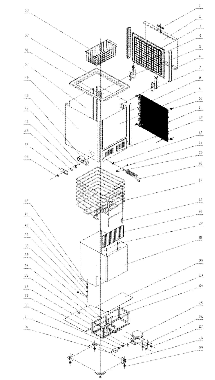 Cabinet Parts Diagram and Parts List for MCCF7WBX  Magic Chef Freezer