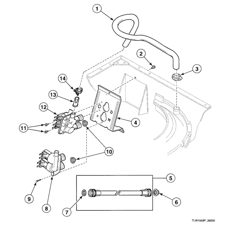 Valve Assy Diagram and Parts List for SWT020LN  Speed Queen Washer