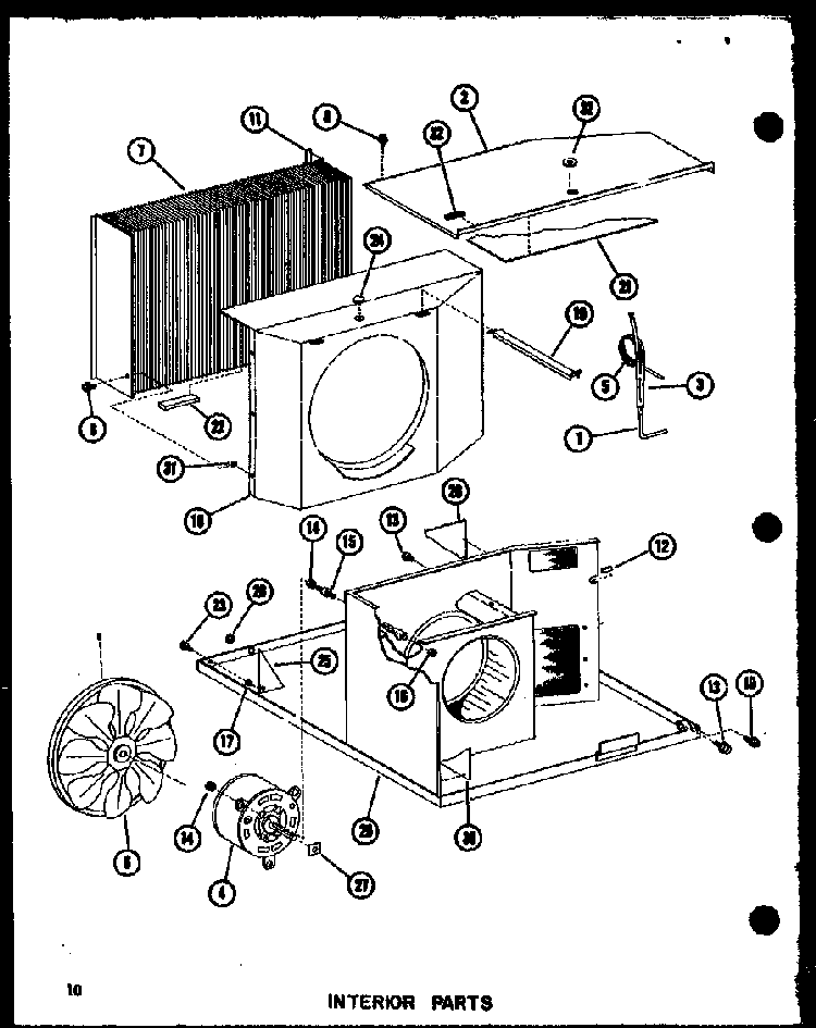 Interior Parts Diagram and Parts List for ES218-3SPT P67535-2R Amana Air Conditioner