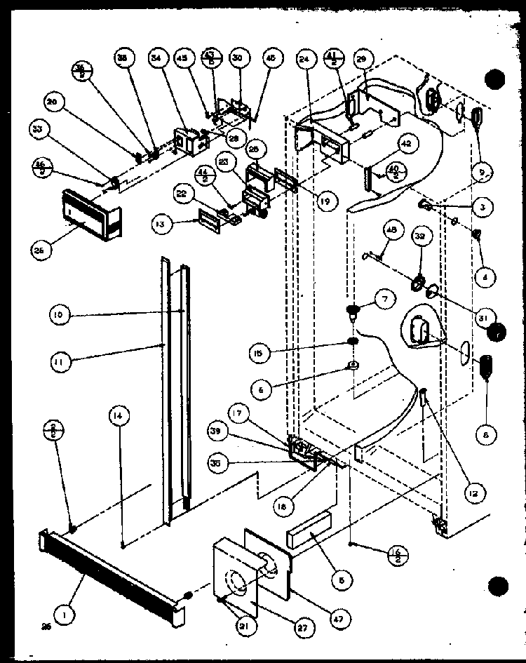 Refrigerator/freezer Controls And Cabinet Part Diagram and Parts List for 36511W-P1121603WW  Amana Refrigerator