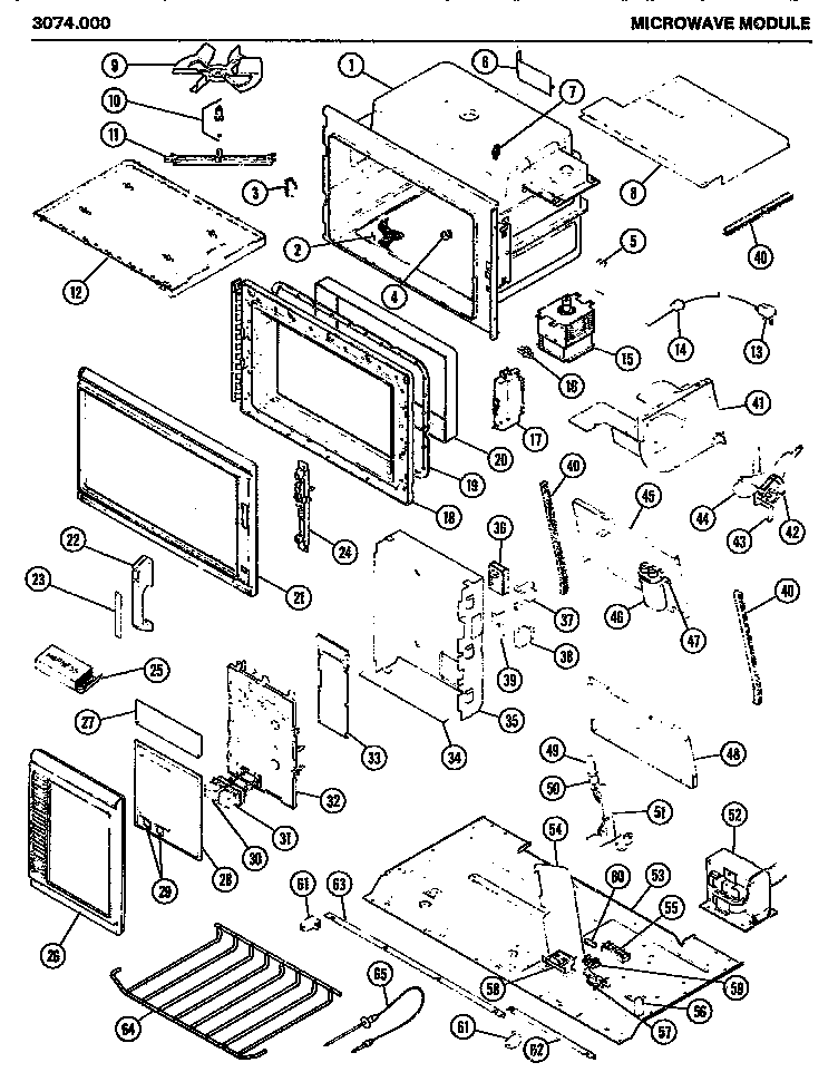 05 - Page 1 Diagram and Parts List for 3074000  Maytag Microwave