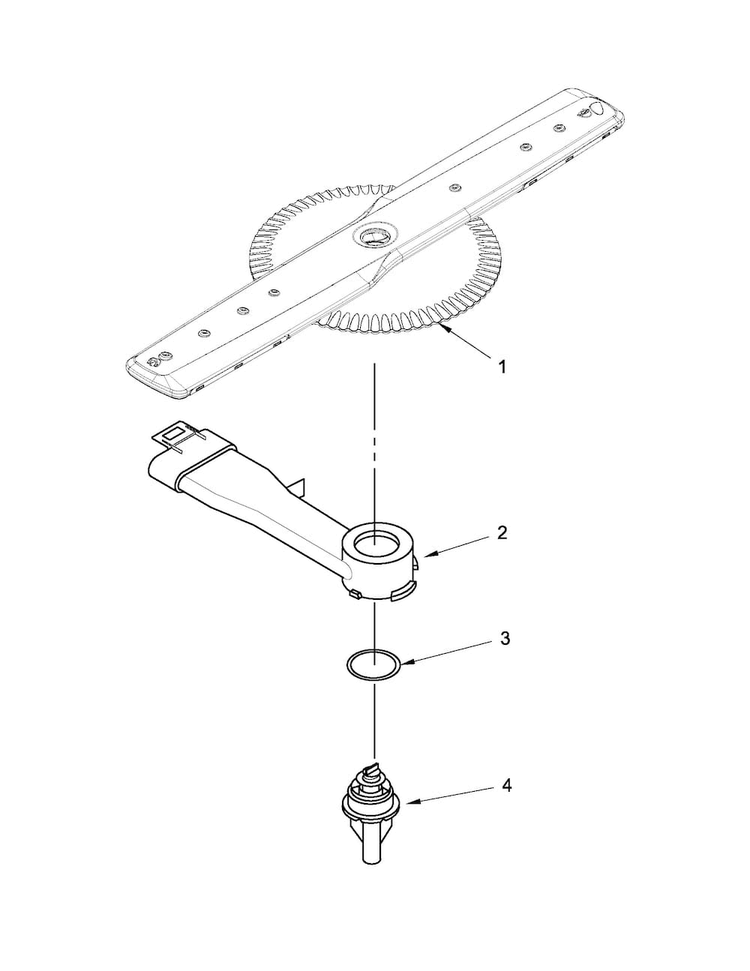 Lower Washarm Parts Diagram and Parts List for MDB4709PAB3  Maytag Dishwasher