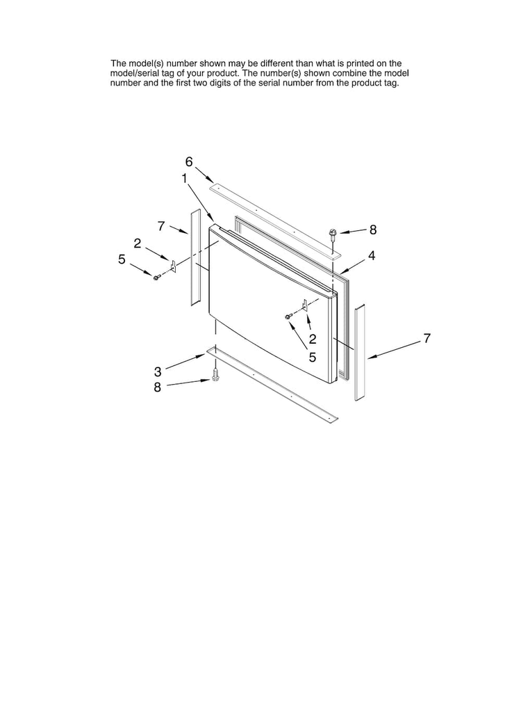 Freezer Door Parts Diagram and Parts List for JFC2089HTB12  Jenn-Air Refrigerator