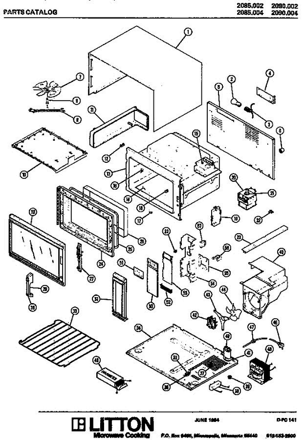 01 - Page 1 Diagram and Parts List for 2085002  Litton Microwave