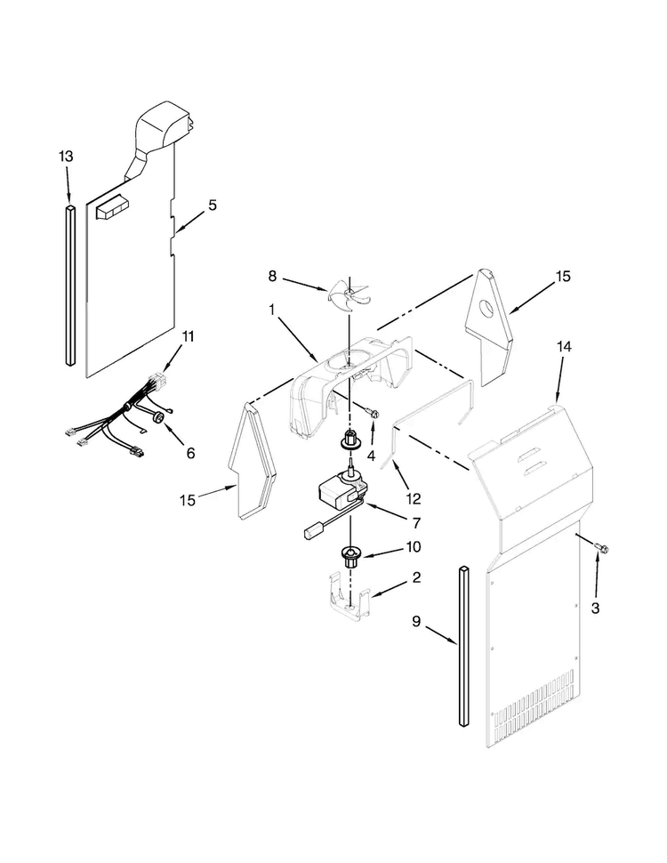 Air Flow Parts Diagram and Parts List for MSF25D4MDM01  Maytag Refrigerator