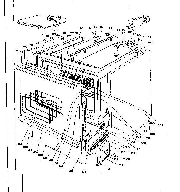 Body Section Diagram and Parts List for 101919582  Kenmore Range