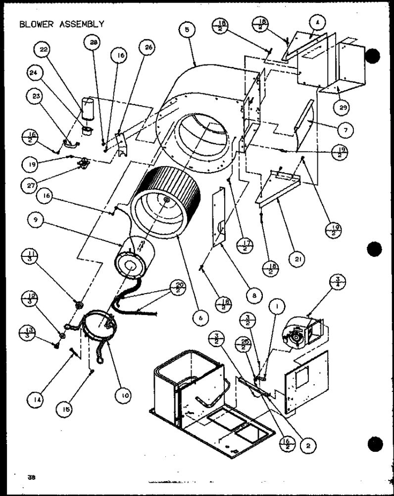 Blower Assembly 2 Diagram and Parts List for LOK501A P6484101C Amana Air Conditioner