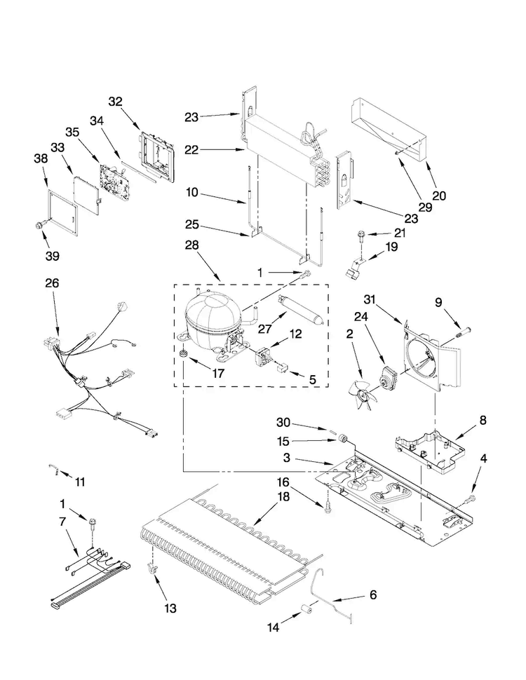 Unit Parts Diagram and Parts List for MFD2562VEM11  Maytag Refrigerator