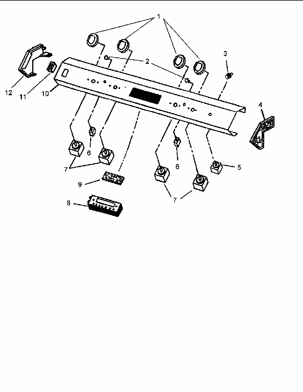 Control Panel Assembly Diagram and Parts List for CARDS801WW-P1131925NWW  Amana Range