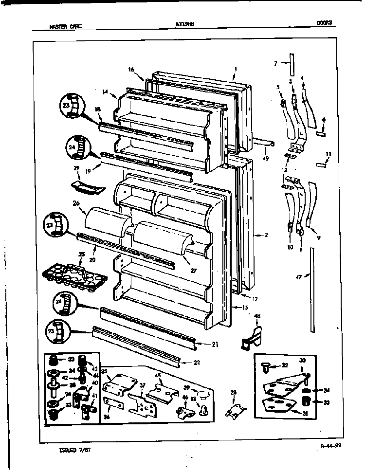 Doors Diagram and Parts List for NT19H8C 7A56B Admiral Refrigerator