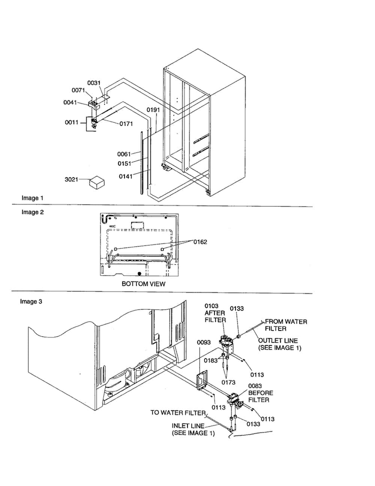 Water Filter Assy./water Valves Diagram and Parts List for SXD26VL-P1315202WL  Amana Refrigerator
