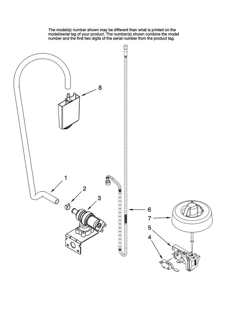 Fill And Overfill Parts Diagram and Parts List for MDB6701AWQ10  Maytag Dishwasher